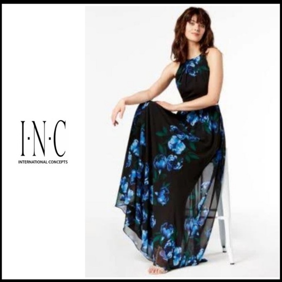International Concepts Dresses & Skirts - NWT INC Floral Halter Maxi Dress, 2 Petite